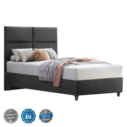 Κρεβάτι Milo HM646.01 Για Στρώμα 120x200cm Grey Ημίδιπλο Ξύλο,Ύφασμα