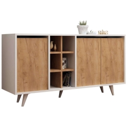 Μπουφές HM9432.01 Με Πόρτες 140x40x86cm White-Walnut Μελαμίνη