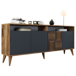 Μπουφές HM9431.01 180x35x78.6cm Walnut-Anthracite Μελαμίνη