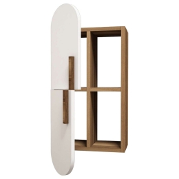 Ραφιέρα Τοίχου HM9522.03 35x22x80cm Walnut-White Μελαμίνη