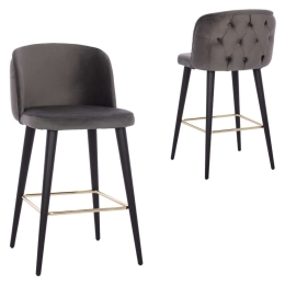 Σκαμπώ Marcello HM9280.01 Επαγγελματικό 50x49,5x101,5cm Grey Βελούδο, Ξύλο