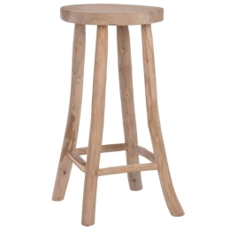 Σκαμπώ Μπαρ HM9338 Ψηλό Φ34,5x715cm Teak Natural Ξύλο