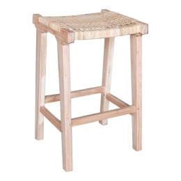 Σκαμπώ Μπαρ Μεσαίου Ύψους Mindi HM9382.11 40x35x65cm Natural