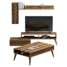 Σύνθεση Σαλονιού (Σετ 2Τμχ) HM11850.01 Walnut Μελαμίνη