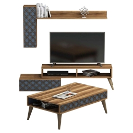 Σύνθεση Σαλονιού (Σετ 2Τμχ) HM11850.04 Walnut-Blue