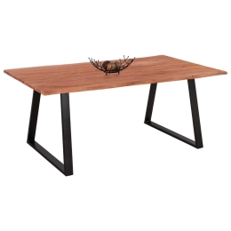 Τραπέζι Sofia Slim HM8501.11 200x100x77cm Ακακίας Natural-Black Μέταλλο,Ξύλο