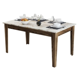 Τραπέζι Με Αποθηκευτικό Χώρο HM9507.03 145x88x75cm Walnut-White-Gold Μελαμίνη
