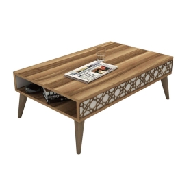Τραπέζι Σαλονιού HM9499.03 105x60x36,6cm Walnut-Cream Μελαμίνη