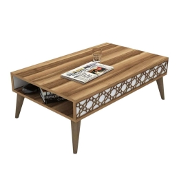 Τραπέζι Σαλονιού HM9499.04 105x60x36,6cm Walnut-White Μελαμίνη