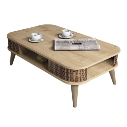 Τραπέζι Σαλονιού HM9501.01 105x60x34,6cm Natural-Oak Μελαμίνη