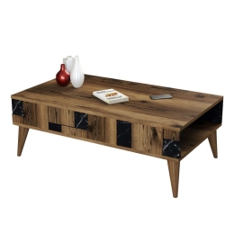 Τραπέζι Σαλονιού HM9504.02 105x60x37,6cm Walnut-Black Μελαμίνη