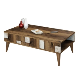 Τραπέζι Σαλονιού HM9504.03 105x60x37,6cm Walnut-White Μελαμίνη