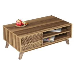 Τραπέζι Σαλονιού Με Ντουλαπάκι HM9502.01 105x60x38,2cm Walnut Μελαμίνη