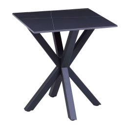Τραπεζάκι Βοηθητικό Σαλονιού HM9471.04 50x50x55cm Με Μαύρη Μεταλλική Βάση Black Μέταλλο, Κεραμικό