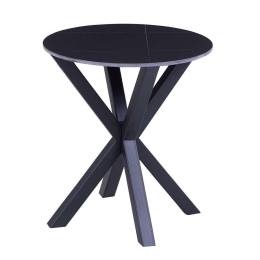 Τραπεζάκι Βοηθητικό Στρογγυλό HM9473.04 Φ50x55cm Με Μαύρη Μεταλλική Βάση Marble Black Μέταλλο,Κεραμικό