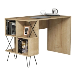 Γραφείο Υπολογιστή HM9509.01 120x60x78,8cm Με Ράφια Natural Oak
