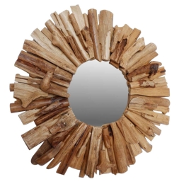 Καθρέπτης HM7719 50x5x50cm Από Driftwood Natural Ξύλο