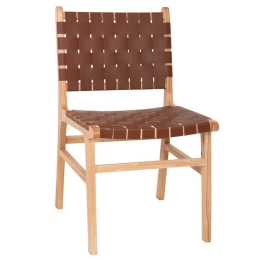 Καρέκλα Felipe Toon HM9327.01 49x59x86cm Brown Ξύλο,Τεχνόδερμα