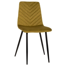 Καρέκλα Latrell HM8587.07 43x54x88cm Με Μαύρα Μεταλλικά Πόδια Βελούδο Olive Βελούδο, Μέταλλο