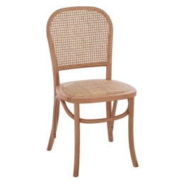 Καρέκλα Ξύλινη Sloan HM8915.21 Με Διάτρητη Πλάτη 45x48x88cm Natural Ξύλο,Ψάθα