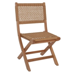 Καρέκλα Αναδιπλούμενη HM9411.01 47x58x84cm Από Οξιά Natural Σχοινί Beige Ξύλο,Σχοινί