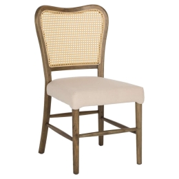 Καρέκλα HM9406.04 47x52x91,5cm Toon Ξύλο Rattan Ύφασμα Beige Ξύλο,Ύφασμα