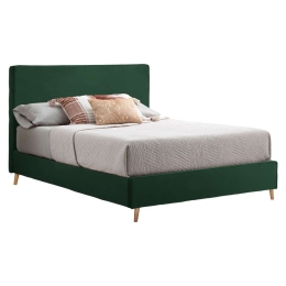 Κρεβάτι Indra HM662.13 Για Στρώμα 160x200cm Βελούδινο Green Διπλό Βελούδο