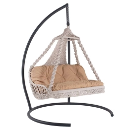 Κρεμαστή Φωλιά August HM5898.02 Διθέσια 156x90x160cm Μακραμέ Ecru