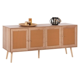 Μπουφές Colm HM9440.11 Συνθετικό Rattan Στις 4 Πόρτες 160x39,5x71cm Natural-Beige Μελαμίνη