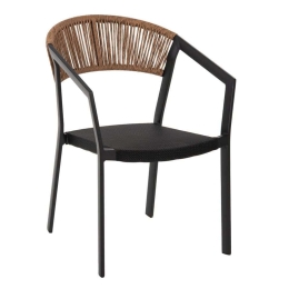 Πολυθρόνα HM5891.05 57,5x59x81,5cm Beige Rattan Textline Black