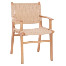 Πολυθρόνα Ignacio HM9331.01 69x59x86cm Rubberwood Σχοινί Natural-Beige Ξύλο,Σχοινί