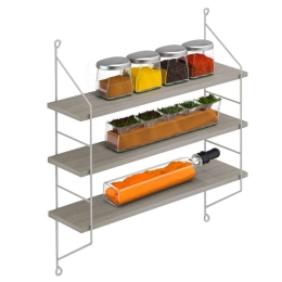 Ραφιέρα Τοίχου Achala HM9185.14 60x15x68cm Sonoma Μελαμίνη,Μέταλλο