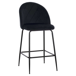 Σκαμπό Μπαρ  Odell M8732.14 45x53x98cm Black Βελούδο, Μέταλλο