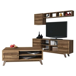 Σύνθεση Σαλονιού (Σετ 2Τμχ) HM11852.01 Walnut Μελαμίνη