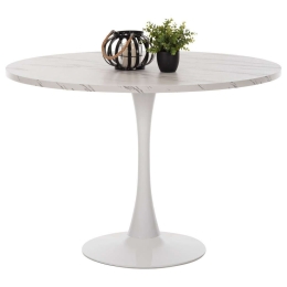 Τραπέζι Τραπεζαρίας Στρογγυλό HM9422.01 Φ120x74cm Marble White Μελαμίνη,Μέταλλο