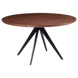 Τραπέζι Τραπεζαρίας Στρογγυλό HM9452.02 Φ140x75cm Από Καπλαμά Φράξου Walnut-Black