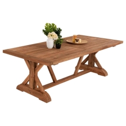 Τραπέζι Τραπεζαρίας Kronos HM9535 Χιαστί Πόδια 200x90x75cm Από Ξύλο Teak Natural Ξύλο