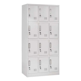 Φοριαμός Bexley HM5637 Με 12 Ντουλάπια & Κλειδαριά 90x45x185cm Μεταλλικός Grey