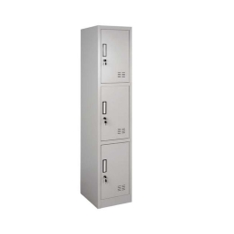 Φοριαμός Belfast HM5635 Με 3 Ντουλάπια & Κλειδαριά 38x45x185cm Μεταλλικός Grey