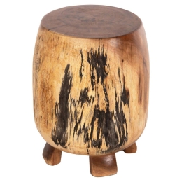 Σκαμπό Βοηθητικό HM9762 Φ34x46cm Από Μασίφ Suar Ξύλο Natural Ξύλο