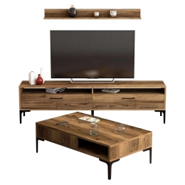 Σύνθεση Σαλονιού (Σετ 3Τμχ) HM11856.01 Walnut Μελαμίνη