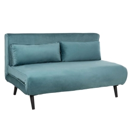Καναπές-Κρεβάτι Asma HM3077.15 Διθέσιος 140x75x89cm Βελούδο Mint Βελούδο