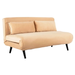 Καναπές-Κρεβάτι Asma HM3077.17 Διθέσιος 142x96x74cm Βελούδο Beige Βελούδο