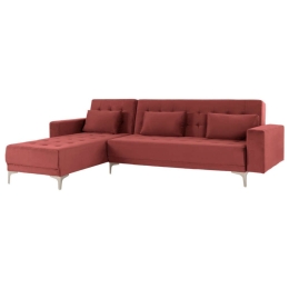 Καναπές-Κρεβάτι Γωνία Αναστρέψιμη Eliza HM3145.03 245x160x80cm Βελούδο Rotten Apple