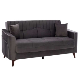 Καναπές-Κρεβάτι Portman HM3248.01 Διθέσιος 140x80x87cm Grey Βελούδο