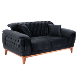 Καναπές Κρεβάτι Bennington HM3250.01 Διθέσιος 180x95x80cm Black Βελούδο