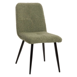 Καρέκλα Shelly HM8590.03 48x64x87cm Με Μαύρα Μεταλλικά Πόδια & Ύφασμα Teddy Mint Μέταλλο,Ύφασμα