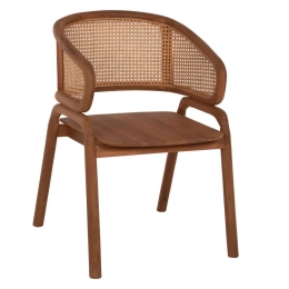 Πολυθρόνα HM9402.01 57x62x83cm Μασίφ Με Rattan Από Ξύλο Natural-Teak Rattan,Ξύλο