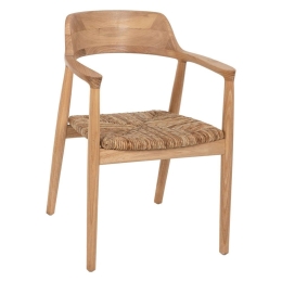 Πολυθρόνα Kingsley HM9634.01 57,5x54x80cm Από Ξύλο Sungkai Natural Rattan,Ξύλο
