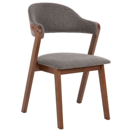 Καρέκλα Rider HM9734.01 59x59x83cm Ύφασμα & Rubberwood Walnut-Grey Rubberwood,Ύφασμα